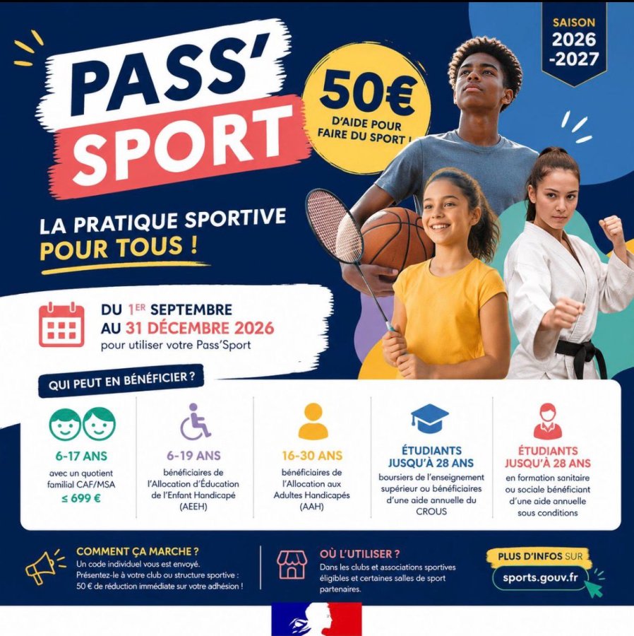 Le pass Sport est de retour en 2026