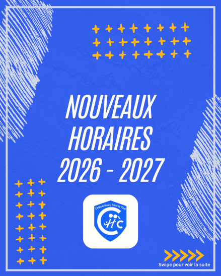 Nouveaux horaires d'entraînement pour la saison 2026-2027